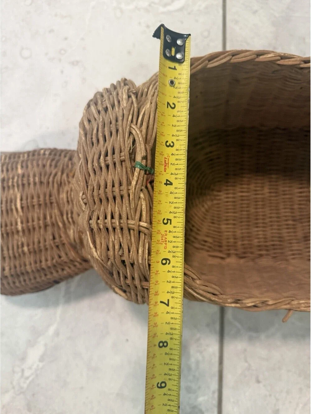 Vintage Hippo Wicker Basket